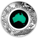 2024 Great Southern Land Chrysoprase 1 Oz Silver Proof $1 Dollar Coin