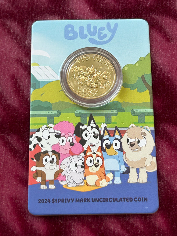 2024 Bluey 'Bluey, Bingo & Friends' $1 Dollar Privy Mark Carded Coin