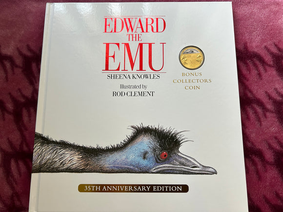 2023 35th anniversary of Edward the Emu 20c Gold Plated Coin in Presentation Book