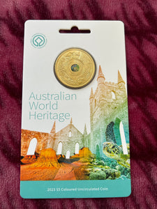2023 Australian World Heritage $5 Dollar Carded Coin
