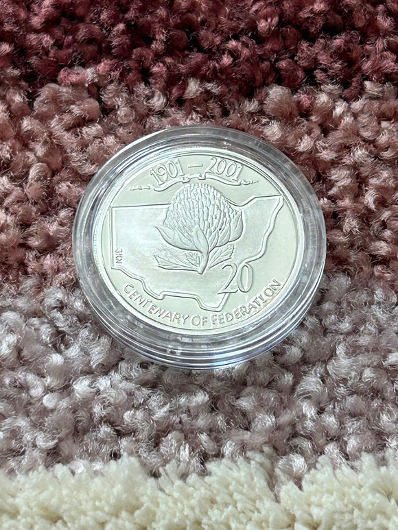 2001 Centenary of Federation NSW Student Design Proof 20c Coin