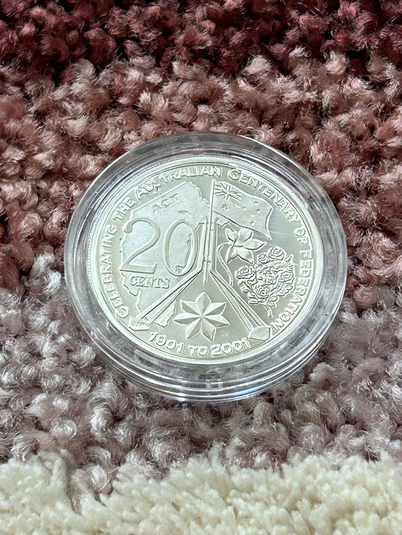 2001 Centenary of Federation CBR Student Design Proof 20c Coin