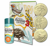 2019 2021 2022 The Great Aussie Coin Hunt 1 2 3 Folder & $1 UNC Coin Set in Sealed Tube