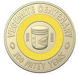 2023 Vegemite Centenary 100 Mitey Years (Yellow) $2 Dollar 25 Coin Cotton Co Certified Roll (H/T)