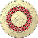 2020 Tokyo Olympic Team Red Courage $2 Dollar Uncirculated Coin