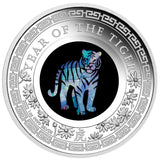 2022 Lunar Tiger 1 Oz Silver Proof Opal $1 Dollar Coin