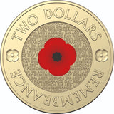 2012 Remembrance Red Poppy $2 RSL Carded Coin
