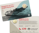 2020 Qantas 100 years Centenary $1 Carded Coin - Empire flying boat -