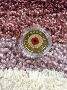 2012 Remembrance Red Poppy $2 Dollar Uncirculated Coin