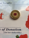 2012 Remembrance Red Poppy $2 RSL Carded Coin