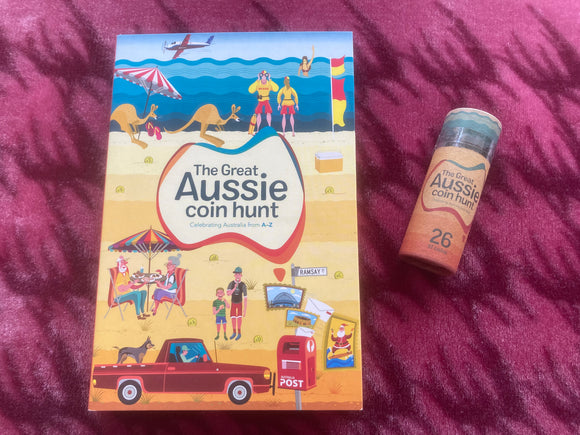 2019 The Great Aussie Coin Hunt Folder & A-Z 26 $1 UNC Coin Set in Sealed Tube