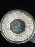 2023 Lunar Rabbit 1 Oz Silver Proof Opal $1 Dollar Coin