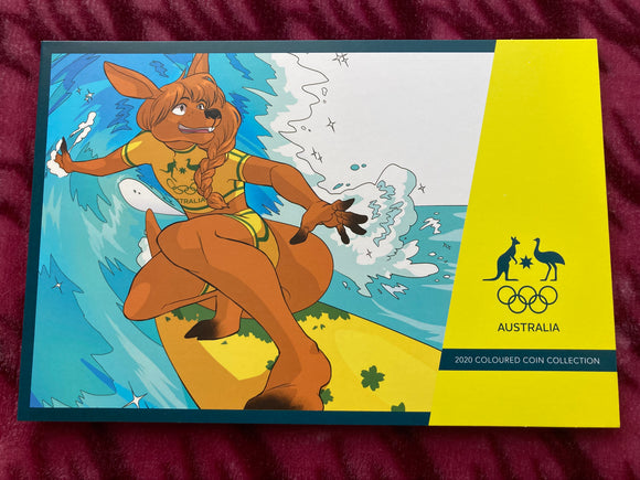 2020 Tokyo Olympic Team $2 Dollar 5 Coin Set - Surfing Roo