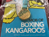 2016 Mob of Boxing Kangaroos $1 Dollar Carded Coin - Swimming