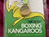 2016 Mob of Boxing Kangaroos $1 Dollar Carded Coin - Basketball