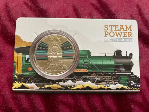 2022 Steam Trains WA Railways W 945 Banksiadale 50 Cent Coin