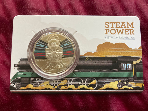 2022 Steam Trains SA Railways No. 504 Tom Barr Smith 50 Cent Coin