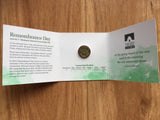 2014 Remembrance Green Dove "C" mintmark $2 Dollar Carded Coin