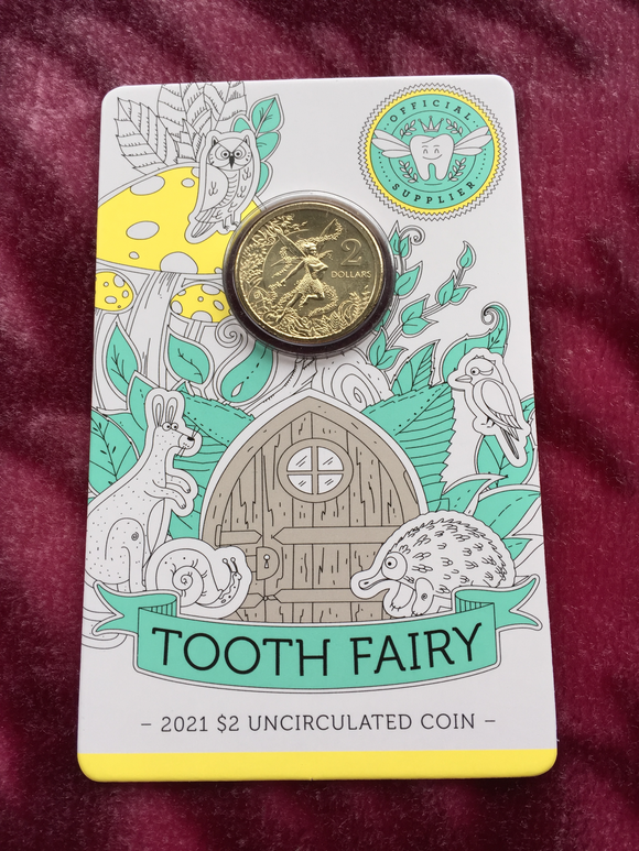 2021 Tooth Fairy $2 Dollar Carded Coin