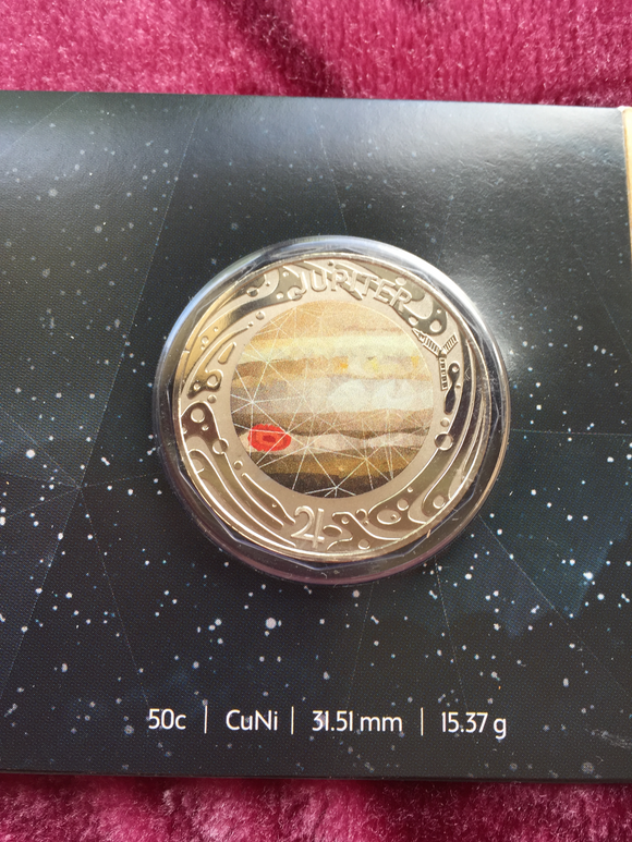 2017 Jupiter 50 Cent Carded Coin from Planetary Set