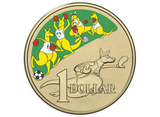 2016 Mob of Boxing Kangaroos $1 Dollar Carded Coin - Swimming
